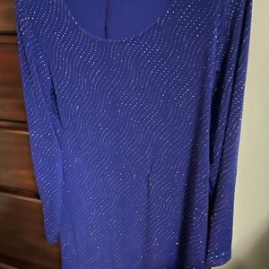 Sparkling Blue Long Sleeve Dress